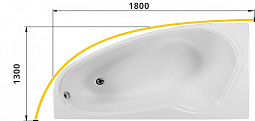 Карниз для ванны  дуговой 180x130 